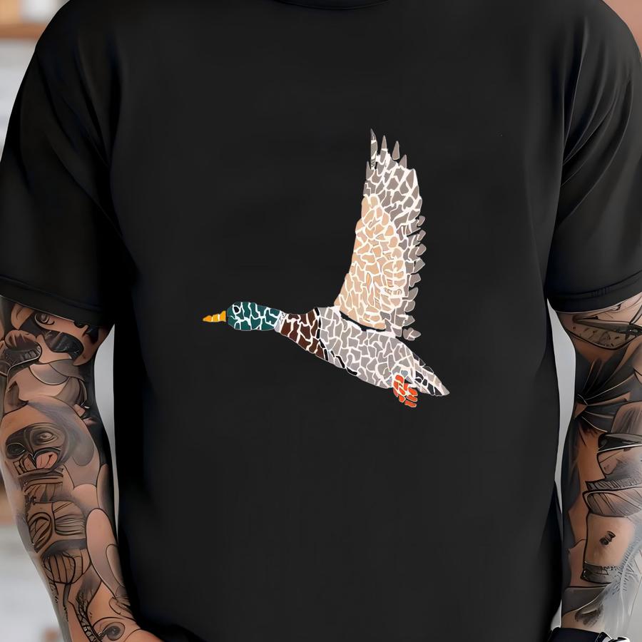 Custom Mallard Duck Pocket Shirt: Vintage Cotton Hunting Tee T-shirt