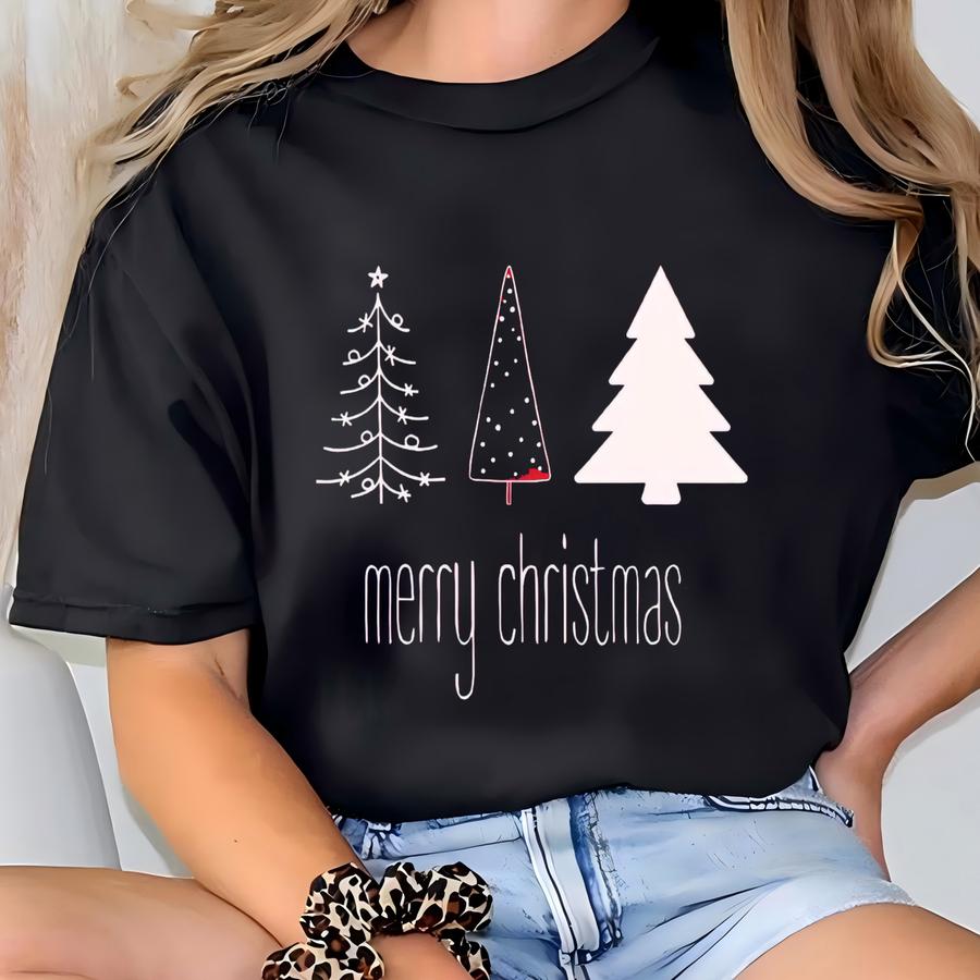 Merry Christmas Tree Sweatshirt: Holiday Winter Tee T-shirt
