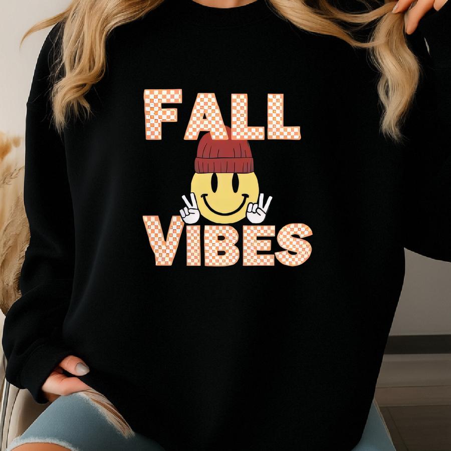 Fall Vibes Youth Short Sve T-shirt; Kids Fall Shirt Sweatshirt