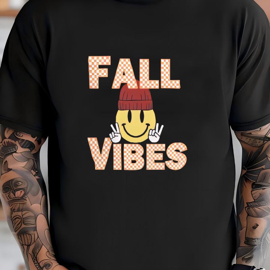 Fall Vibes Youth Short Sve Hoodie; Kids Fall Shirt T-shirt