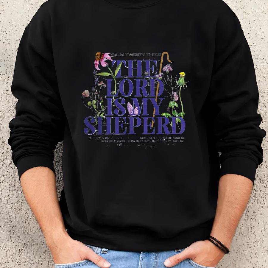 Psalm 23 Sweatshirt Bible Verse Lord Is My Sheperd Boho Wildflower Shirt Jesus And Lamb Crewneck Love Like Jesus Sheep Christian Shirt Sweatshirt