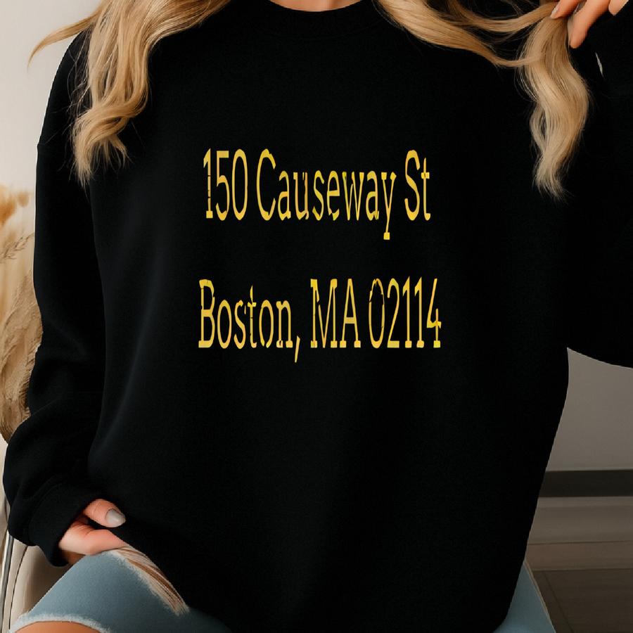 Vintage Boston Garden Address Crewneck Sweatshirt Boston Hockey Sweatshirt
