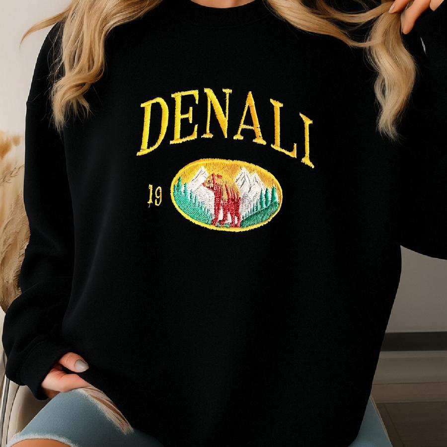 Denali National Park Sweatshirt , Alaska Vintage Crewneck, Alaska Trip Gift Sweatshirt