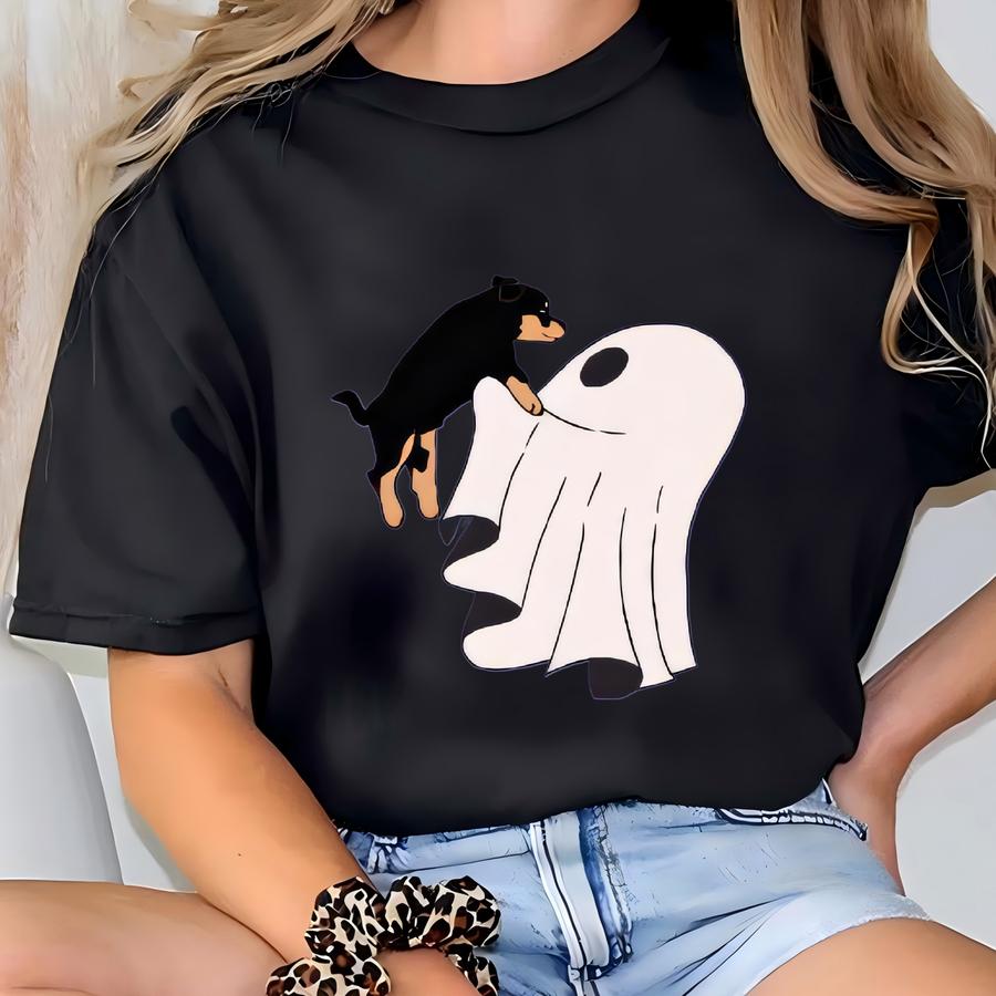 Halloween Tee: Black Cat Ghost Spooky Hoodie T-shirt