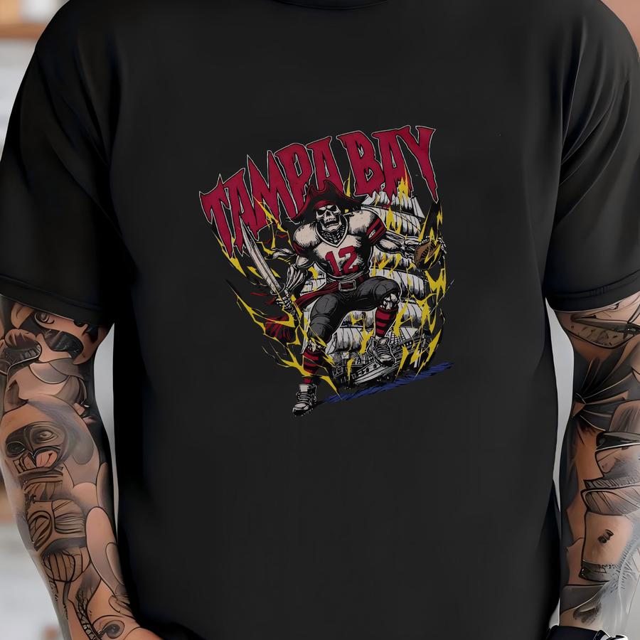Tampa Bay Football Shirt - Graphic Tees - Skeleton Shirt - Merch Tee - Gift Shirt - Bootleg Shirt - Skeleton Football Shirt - Buccaneers T-shirt