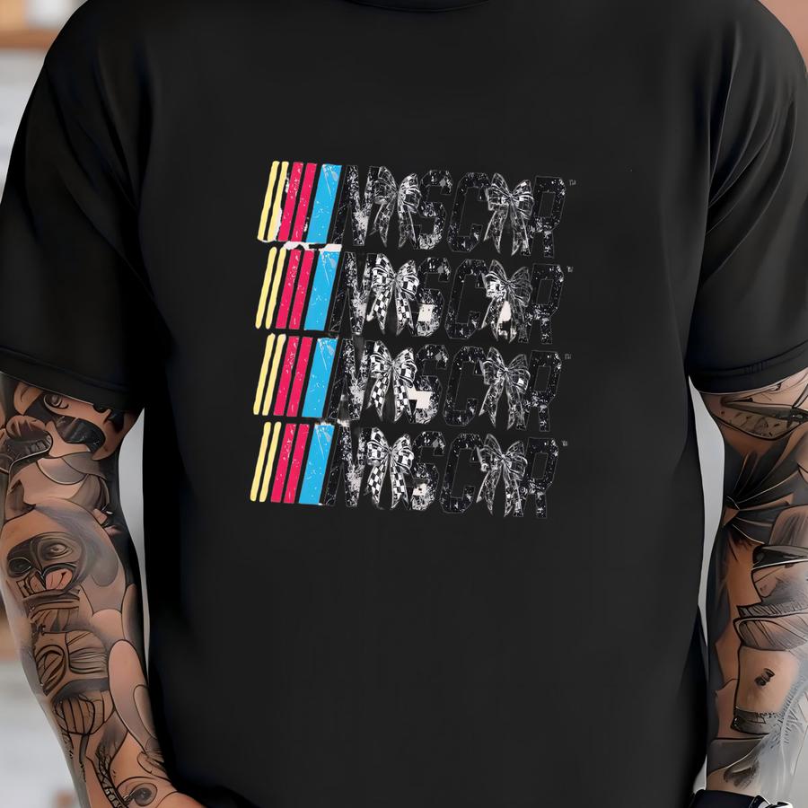 Vintage Nascar Shirt, Retro Grunge Racing Coquette Tee, Race Mom Shirt, If You Ain't First You're Last, Checkered Bows T-shirt