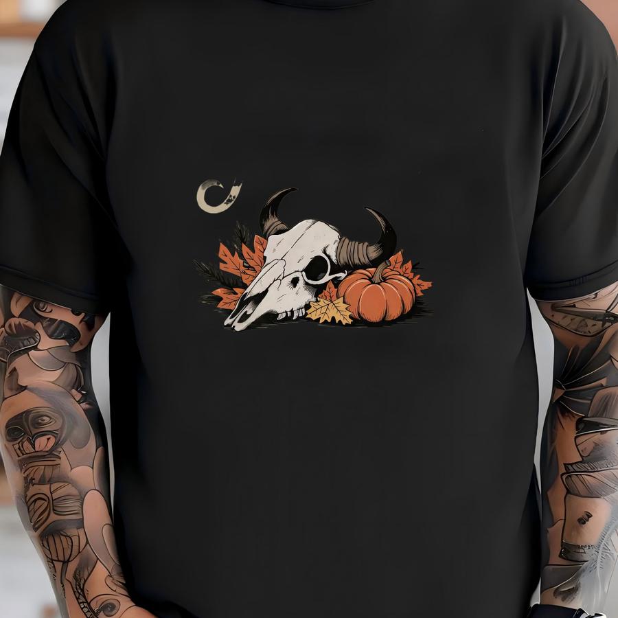 Howdy Pumpkin Fall Sweatshirt, Fall Vibes, Buffalo Skull, Cowgirl Sweatshirt, Western Shirt, Western Graphic Tee, Fall Sweatshirt T-shirt