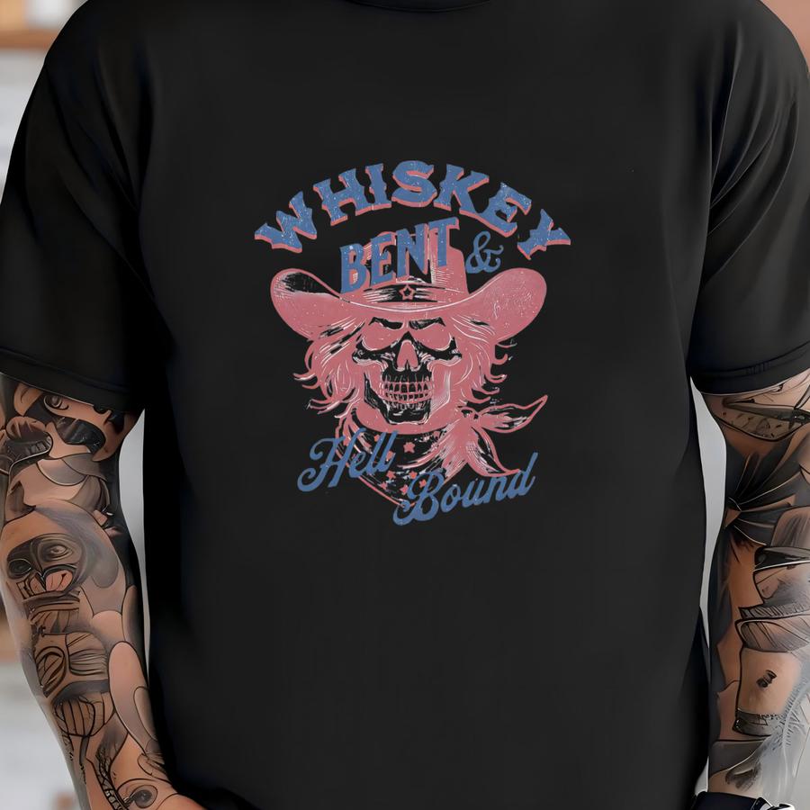 Whiskey Bent Bound Cowgirl Crewneck, Western Sweatshirt, Western Graphic Tee, Country Music Crewneck, Southern Shirt, Gift For Cowgirl T-shirt