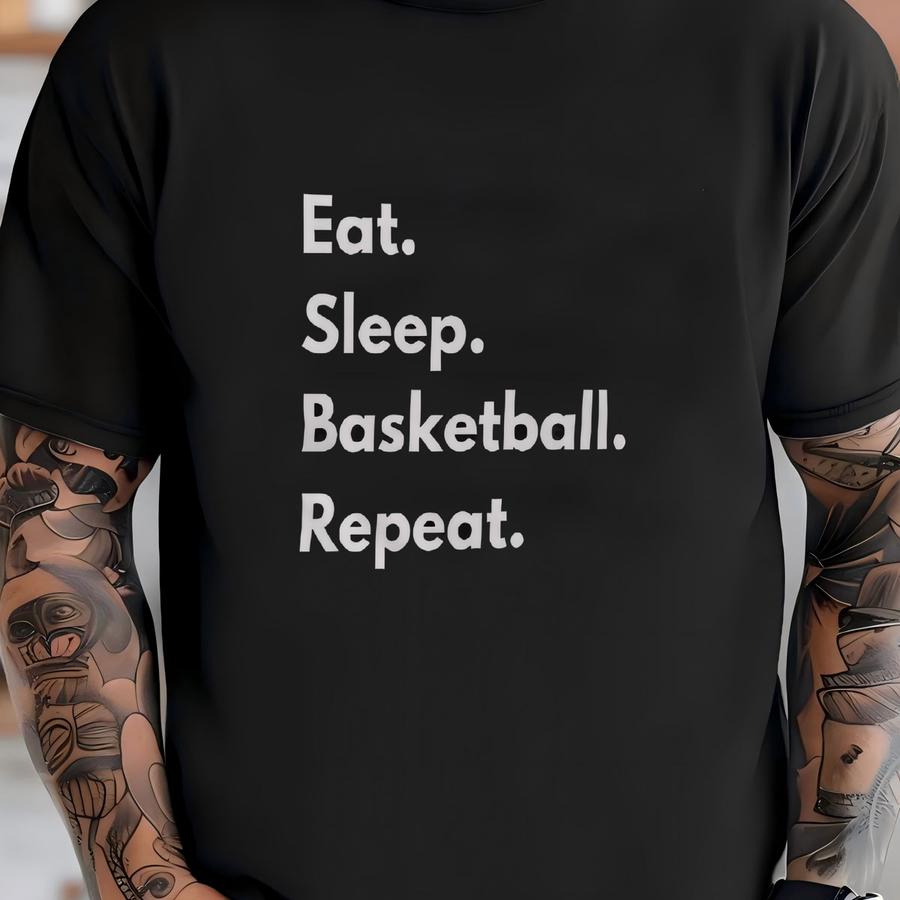 Eat. Sp. Basketball. Repeat. Youth Short Sve Hoodie; Kids Basketball Shirt T-shirt