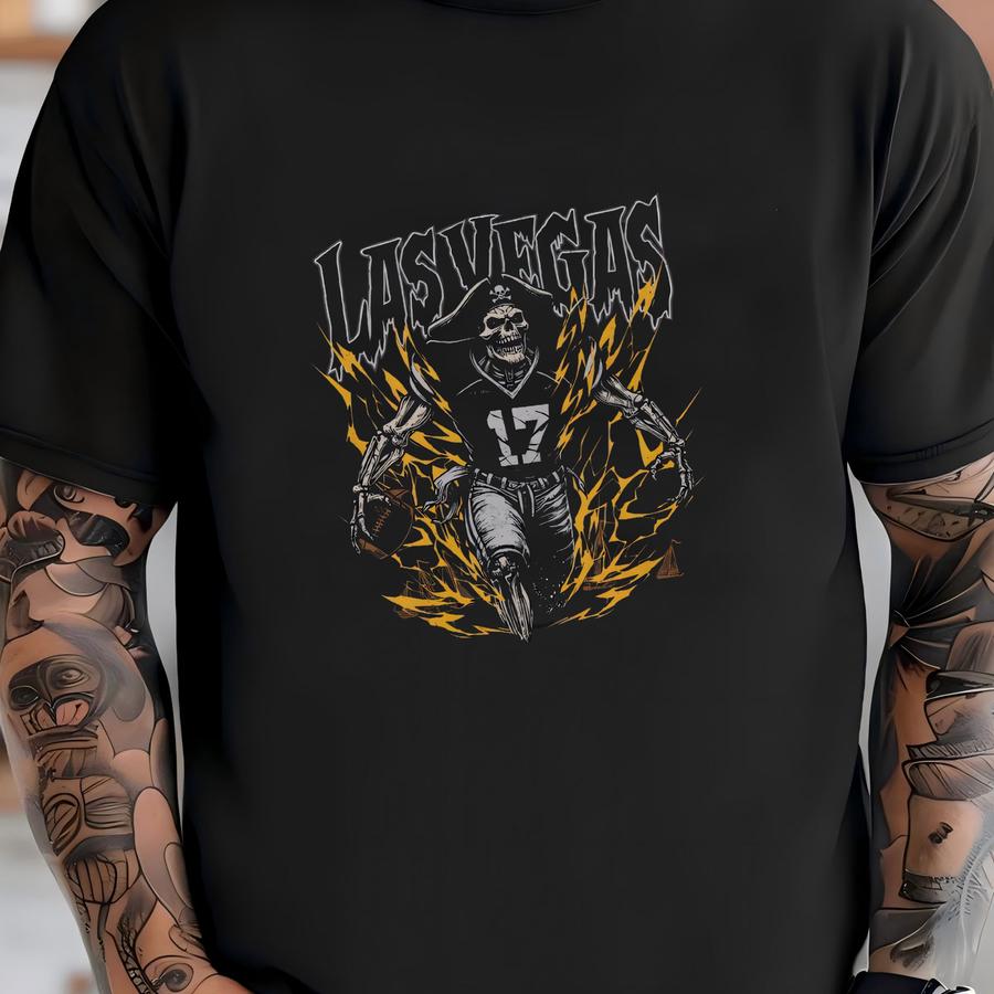 Las Vegas Football Sweatshirt - Graphic Crewnecks - Skeleton - Gift Shirt - Bootleg Shirt - Skeleton Football Crewnecks -  T-shirt