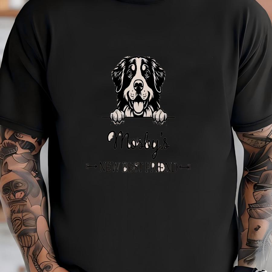 Custom New Best Friend Baby Clothes, Newborn Baby Outfit, Personalized Dog Name Baby Outfit, Dog Lover Baby Bodysuit, Baby Shower Gift T-shirt