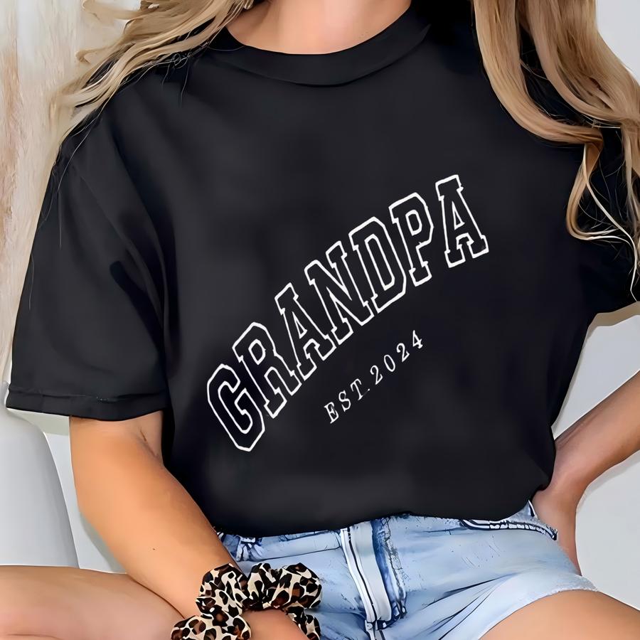 Custom Dad Est Sweatshirt, Name On Sve Custom Grandpa Crewneck Hoodie, Fathers Day Gift For New Dad T-shirt