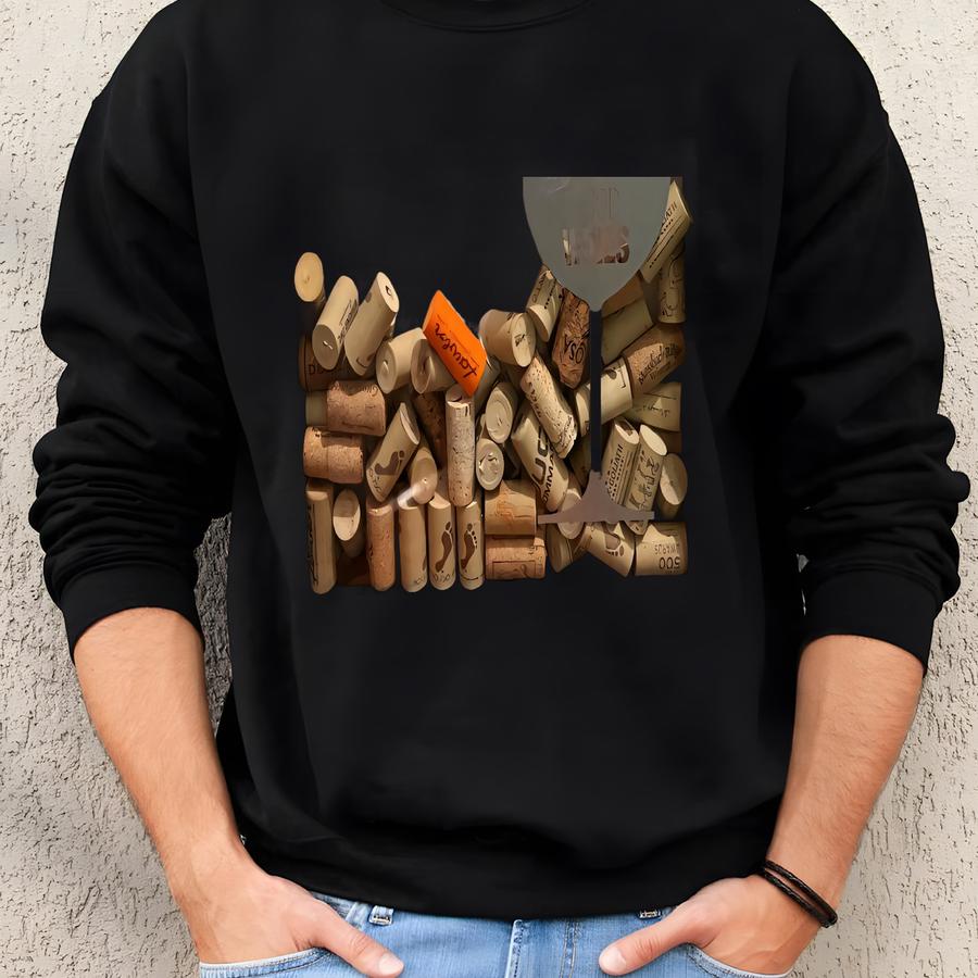 Vintage Wine Cork Holder (and Beer Caps) - ‘good Friends Good Times Good Wines’ 13” X 13” X 2.5” - Slot For 3x5 Picture Sweatshirt
