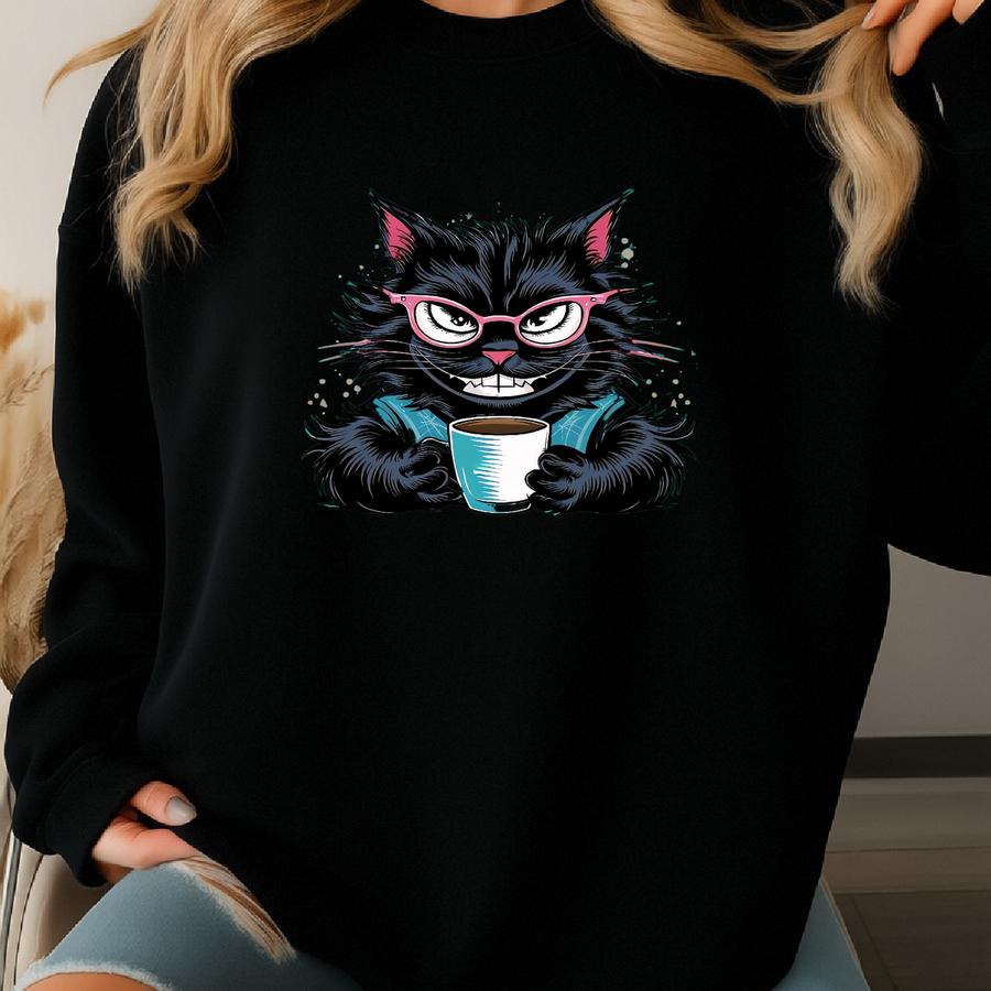 Funny Black Cat Shirt, I'm Brewing Up Some Sarcasm Shirt, Funny Sarcastic Cat, Cute Cat Sweat, Introvert Shirt, Funny Shirt, Cat Lover Gift Sweatshirt