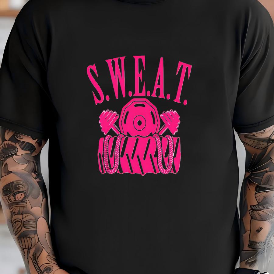 Sweat | Gym Work Out | Lift Weights Breast Cancer Awareness Unisex Tee Shirt T-shirt