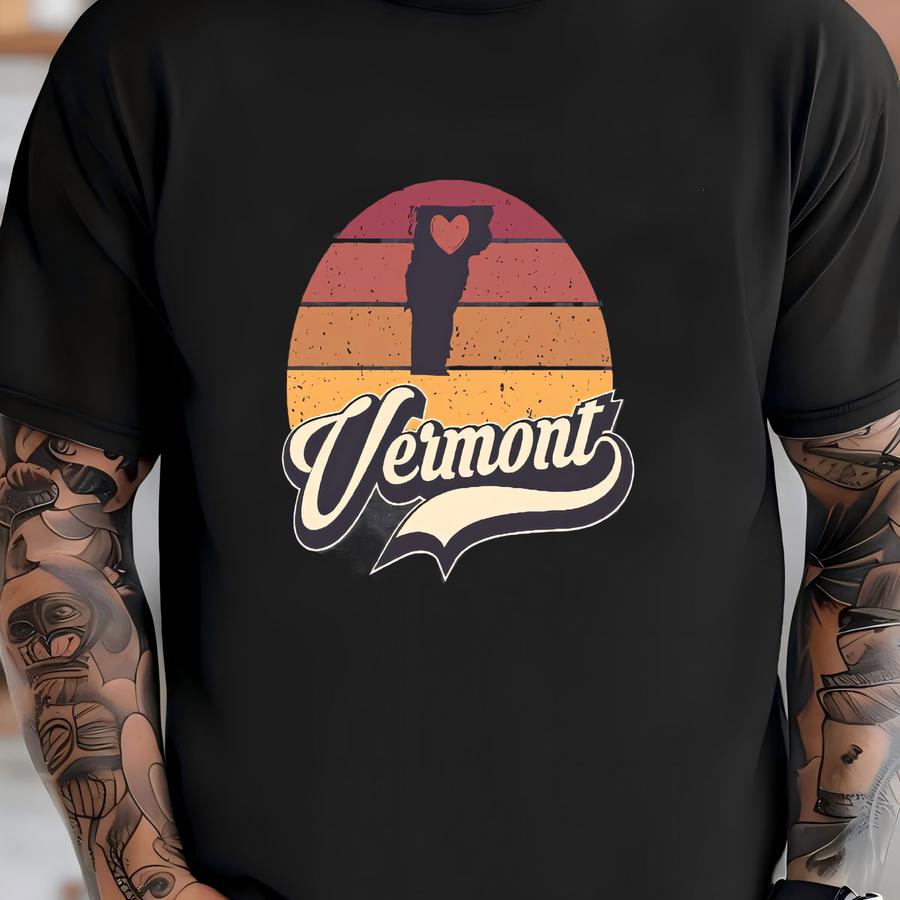 Retro Vermont Shirt, Vermont Home, Home State Hoodie, Vermont Map Shirt, Vermont State Shirt, Vermont Travel Gifts, Vermont Trip Vacation T-shirt