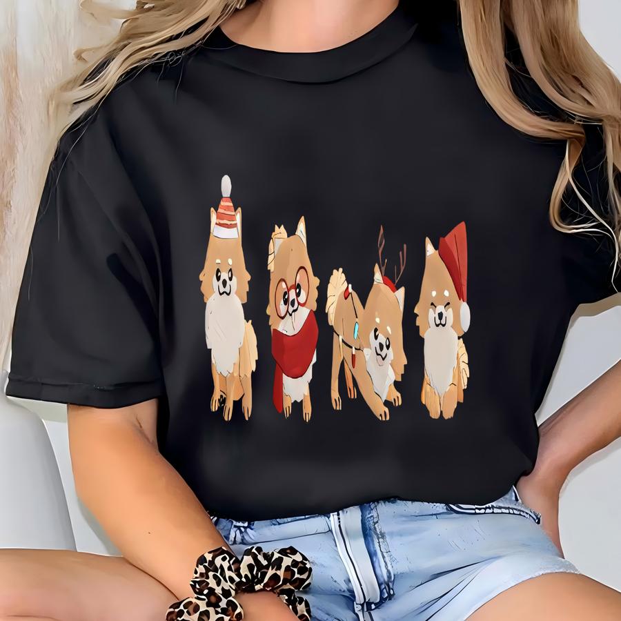 Pomeranian Sweatshirt, Pomeranian Crewneck, Christmas Gift, Pomeranian Lover Shirt, Pomeranian Mom Shirt, Christmas Dog Sweater T-shirt