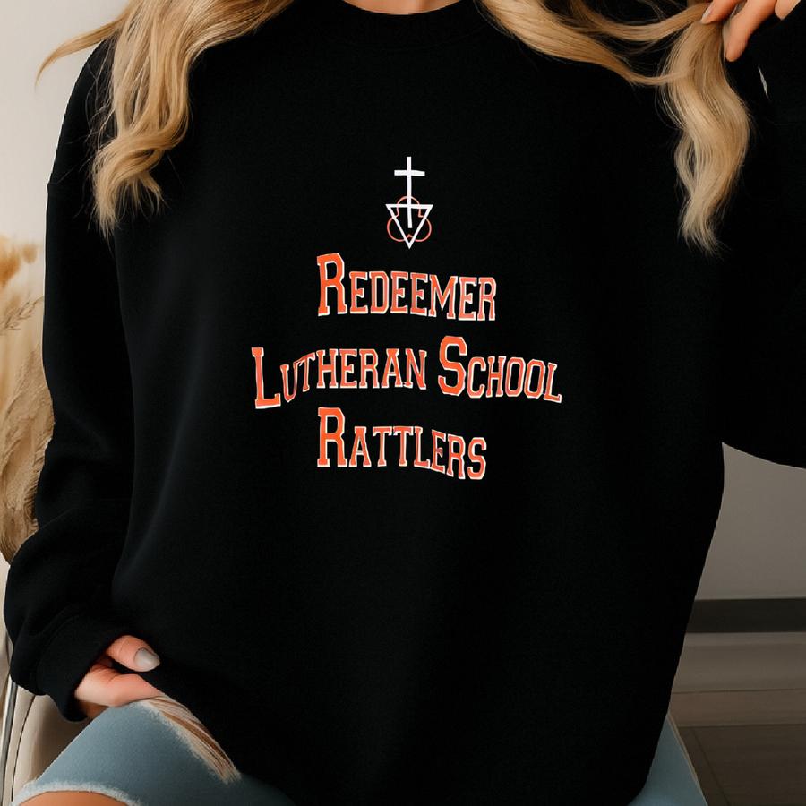 Vintage Redeemer Lutheran School Rattlers Sweatshirt Rattlers Crewneck Jumper Rattlers Pullover Sweater Lutheran School Logo Graphic Sweatshirt