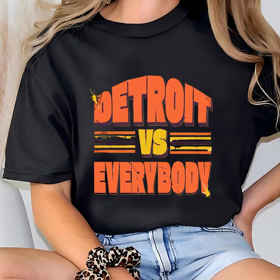 Detroit Vs Everybody Hoodie: Distressed Vintage Style T-shirt