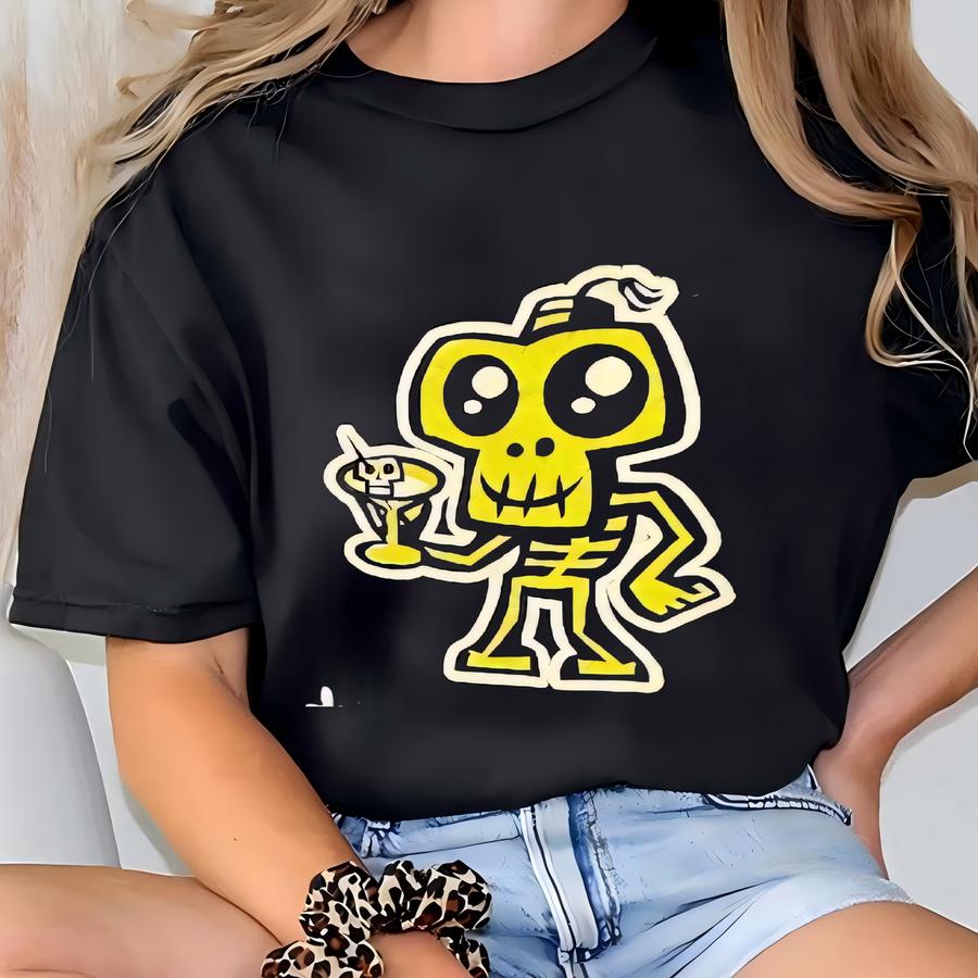 Vintage 00s Bad To The Bone Graphic Minimal Tshirt Size M T-shirt