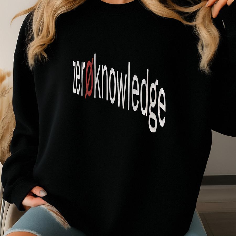Vintage 90s Zero Knowledge Wording Tshirt Size Xl 2-side Sweatshirt