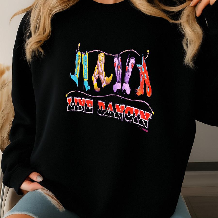Vintage 90s Line Dancin Graphic Tshirt Size L Sweatshirt