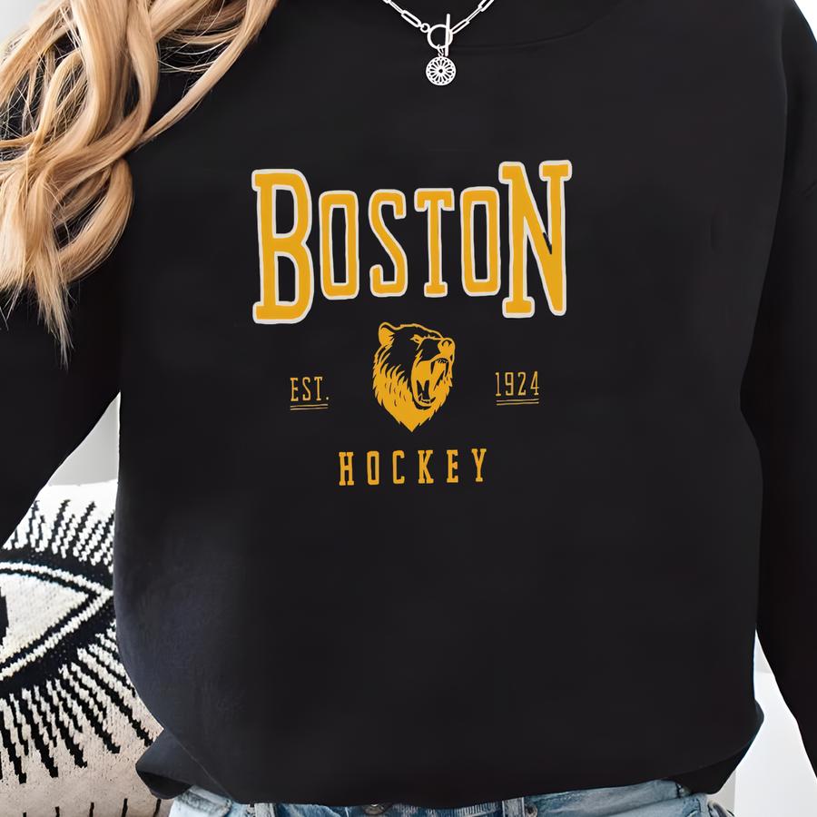 Boston Hockey Shirt, Bruin Hockey Gameday Shirt, Boston Hockey Apparel, Bruin Sports Apparel, Retro Bruin Hockey Gift, Bruin Hockey Fan Sweatshirt