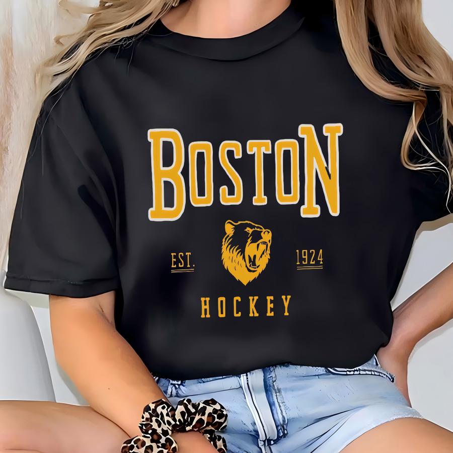 Boston Hockey Shirt, Bruin Hockey Gameday Shirt, Boston Hockey Apparel, Bruin Sports Apparel, Retro Bruin Hockey Gift, Bruin Hockey Fan T-shirt