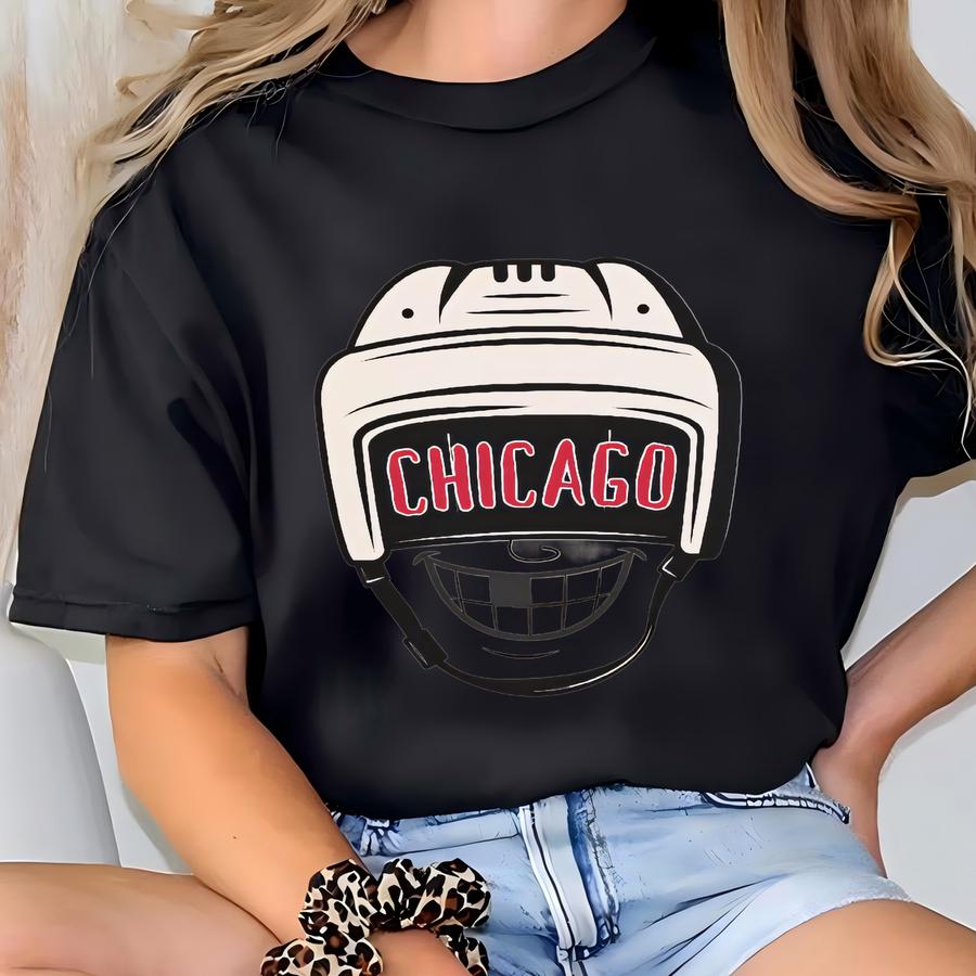 Chicago Hockey Shirt, Blackhawk Hockey Gameday Shirt, Chicago Hockey Fan Apparel, Blackhawk Sports Apparel, Retro Chicago Hockey Gift T-shirt