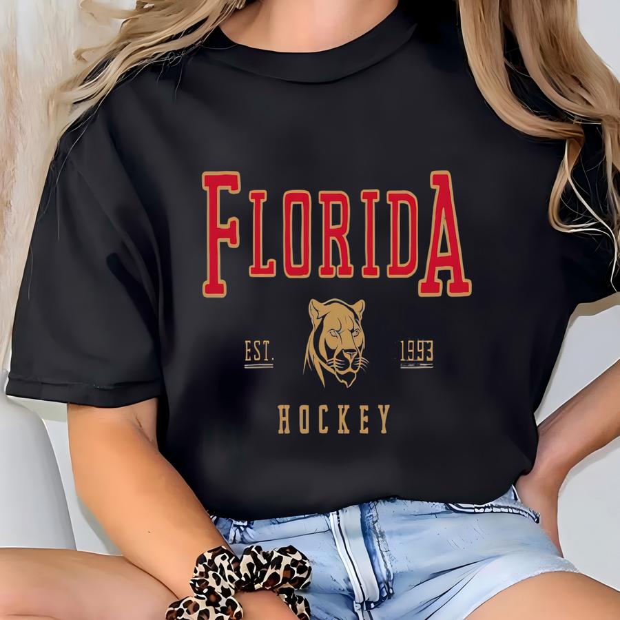 Florida Hockey Shirt, Panther Hockey Sweatshirt, Florida Hockey Crewneck, Florida Sports Fan Apparel, Panther Hockey Fan Gift Idea T-shirt
