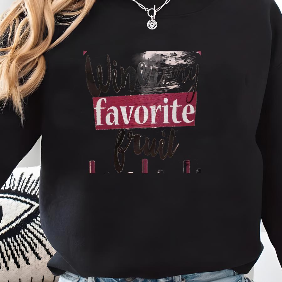 Wine Is My Favorite Fruit 8” Round Tempered Pebbled Glass Trivet Or Cutting Board Sweatshirt