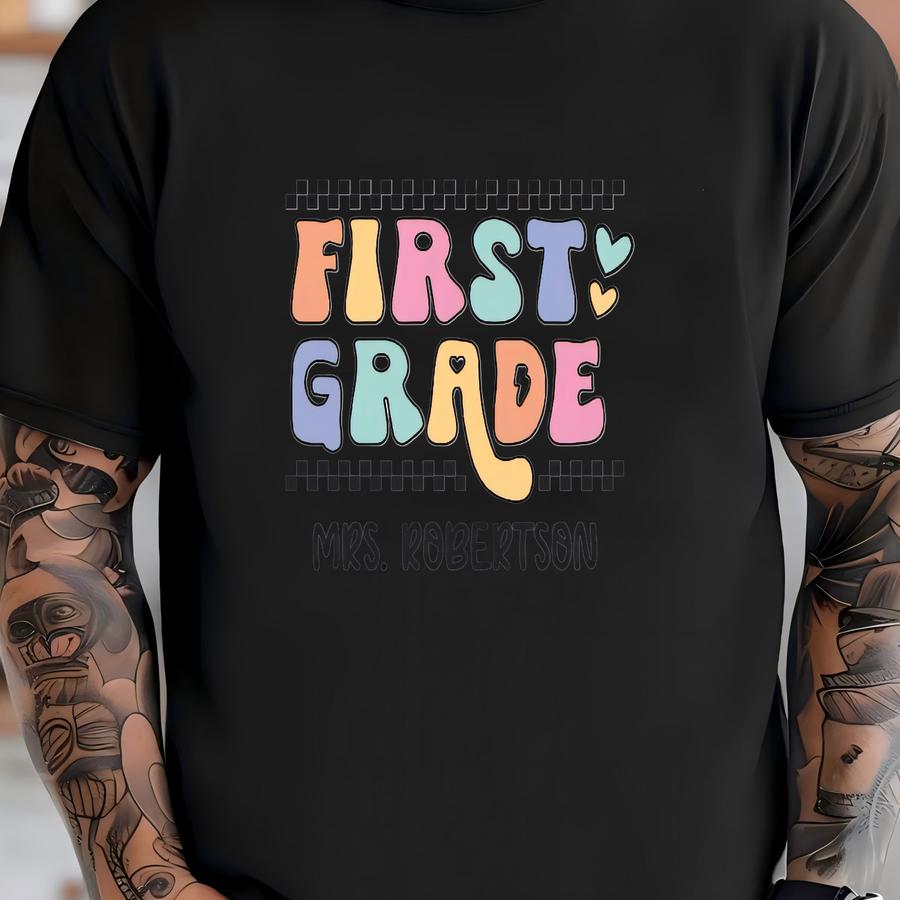 First Grade Teacher Shirt, Custom 1st Grade Teacher Gift For First Grade Crew T Shirt, First Grade Team, 1st Grade Shirt, Retro Teacher Tee T-shirt