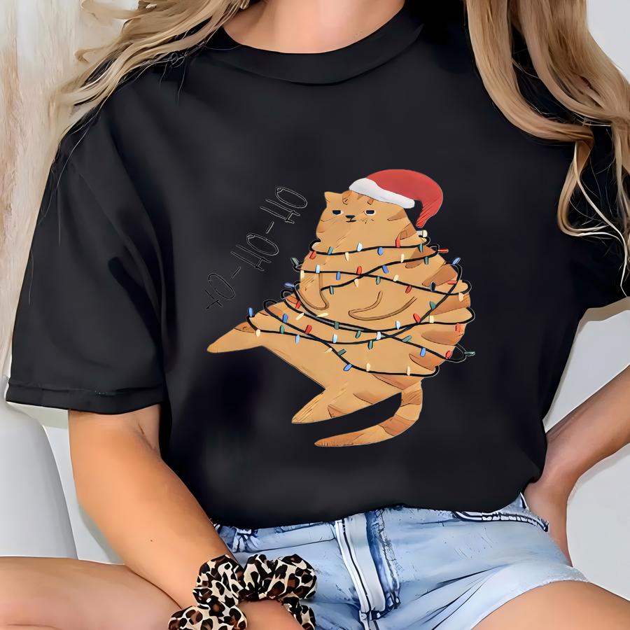 Christmas Orange Cat Sweatshirt, Funny Orange Cat Sweatshirt, Cat Mom Cute Gift, Christmas Sweater For Women T-shirt