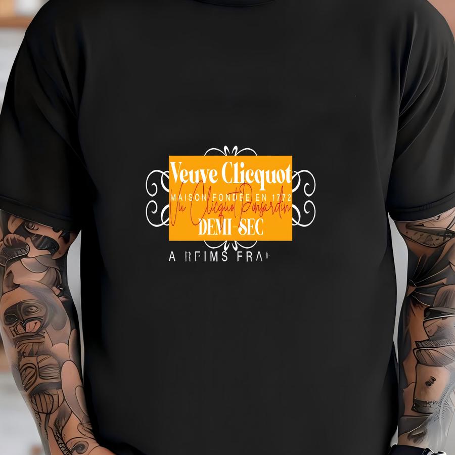 Champagne Veuve Rose Shirt, Champagne Tennis Club Tee, Champagne Veuve Rose Bride, Orange Champagne Rosé Label Shirt T-shirt