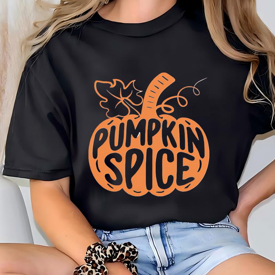 Painted Pumpkin, Pumpkin Long Sve Shirt, Thanksgiving Tee, Cute Fall Shirt, Fall T, Pumpkin Silhouette, Pumpkin Spice Tee T-shirt