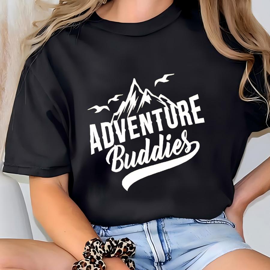Adventure Buddies Shirts, Couples Adventure Buddies Hoodie, Hiking Adventure Tees, Mountains Adventure Buddies Couples Traveler Outfits T-shirt