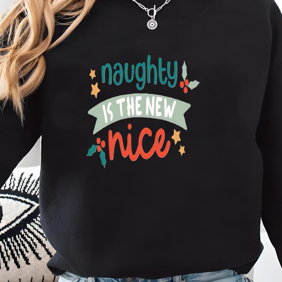 Funny Kids Christmas Shirt, Naughty Is The New Nice Toddler Tee, Natural Holiday Kids T-shirt, Funny Santa Shirt, Nice List, Naughty List Sweatshirt