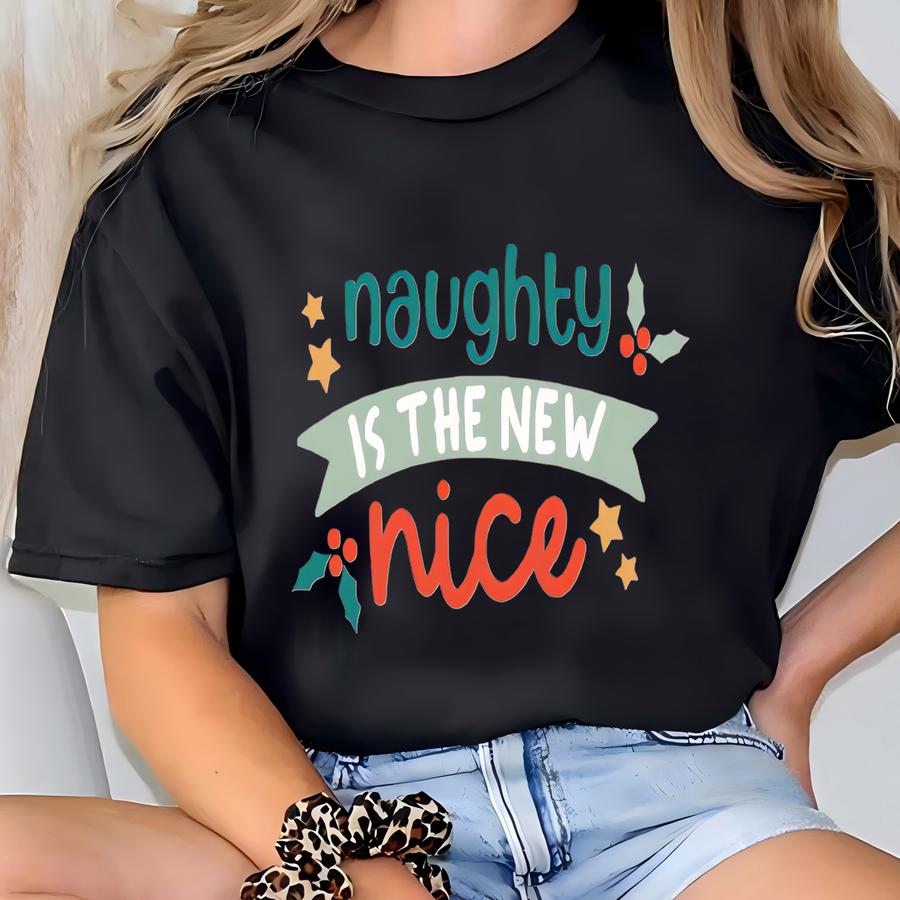 Funny Kids Christmas Shirt, Naughty Is The New Nice Toddler Tee, Natural Holiday Kids Hoodie, Funny Santa Shirt, Nice List, Naughty List T-shirt