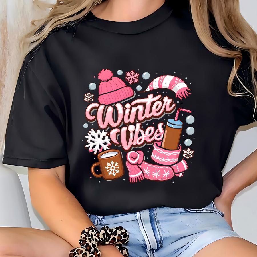 Winter Vibes Sweatshirt, Winter Sweatshirt For Women, Winter Sweater, Winter Season Hoodies, Cold Weather Gift For Women, O Winter Sweat T-shirt