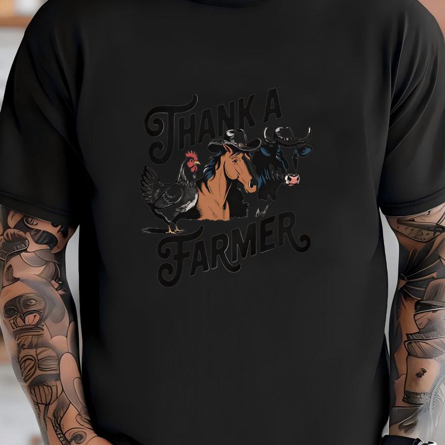 Thank A Farmer Cowgirl Crewneck, Farmer Shirt, Western Sweatshirt, Thank A Farmer Shirt, Cow Sweatshirt, Southern Shirt, Gift For Cowgirl T-shirt