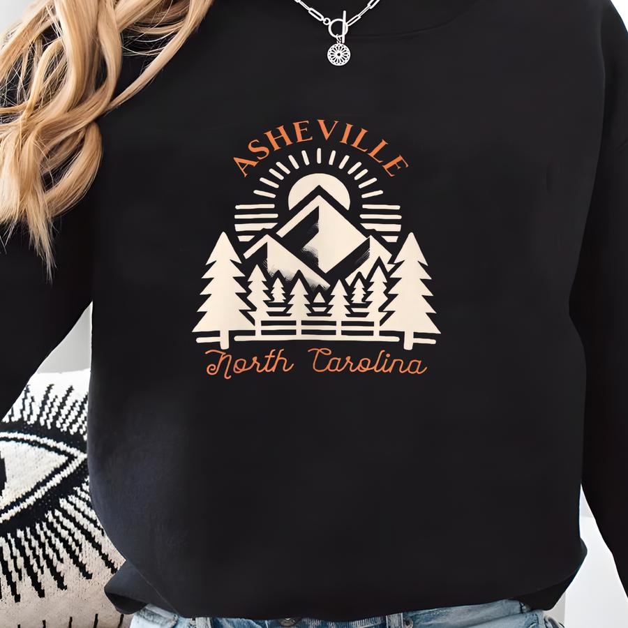 Asheville North Carolina Unisex Heavy Blend™ Crewneck Sweatshirt Nc Mountain Getaway Hiking Vacation Outdoor Lover State Park Gift Adventure Sweatshirt