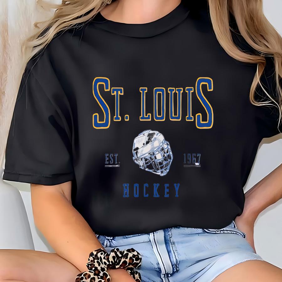 St. Louis Hockey Shirt, Blue Hockey Sweatshirt, St. Louis Hockey Crewneck, St. Louis Sports Fan Apparel, Gameday Hockey Shirt T-shirt