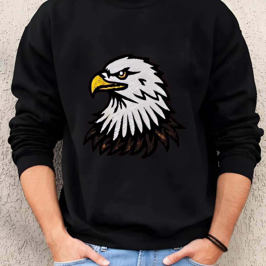 Bald Eagle Cuffed Beanie: Cozy Unisex Winter Cap Sweatshirt