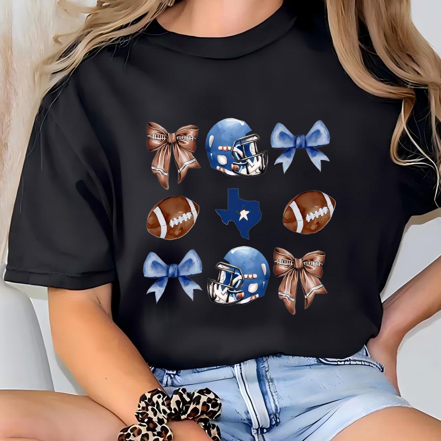 Football Coquette Bow Shirt: Youth Football Gift T-shirt
