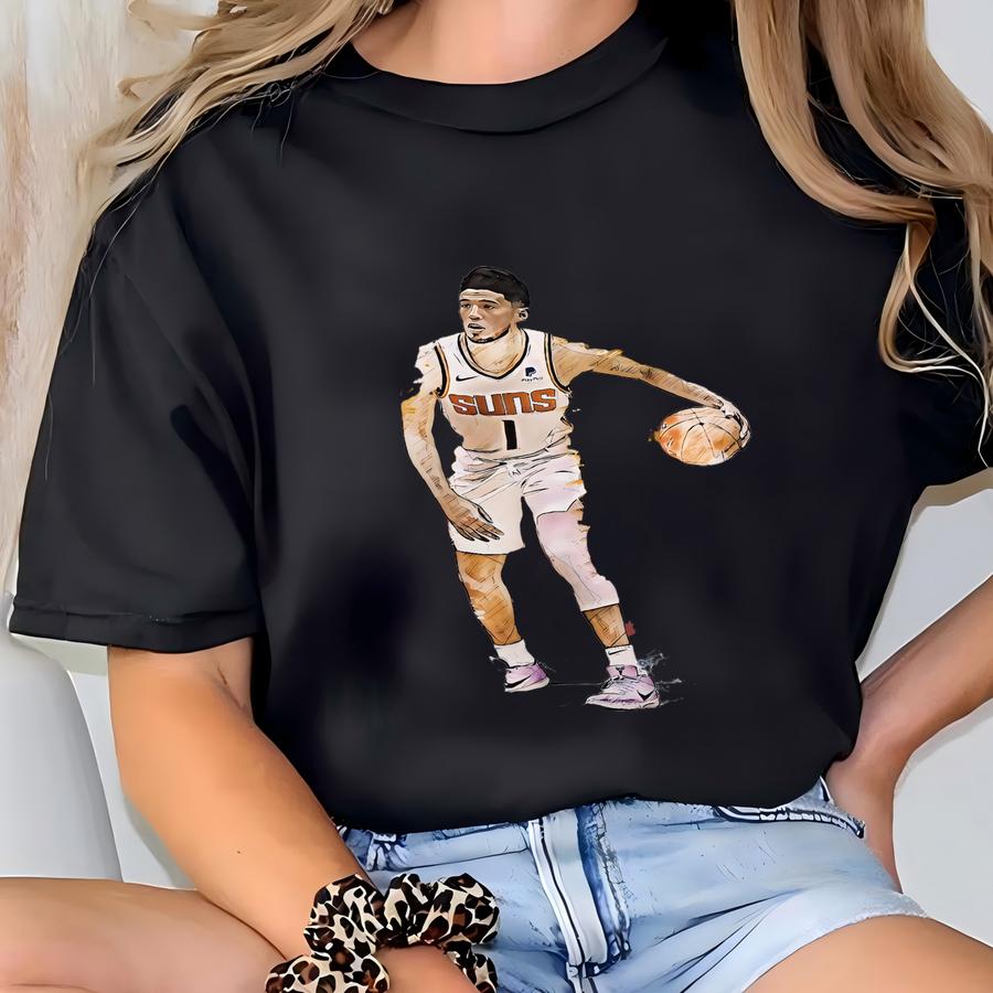Devin Booker Poster Pnix Suns Wall Art Print Basketball Sports Poster Canvas Print Framed Poster Basketball Poster Home Decor H21 T-shirt