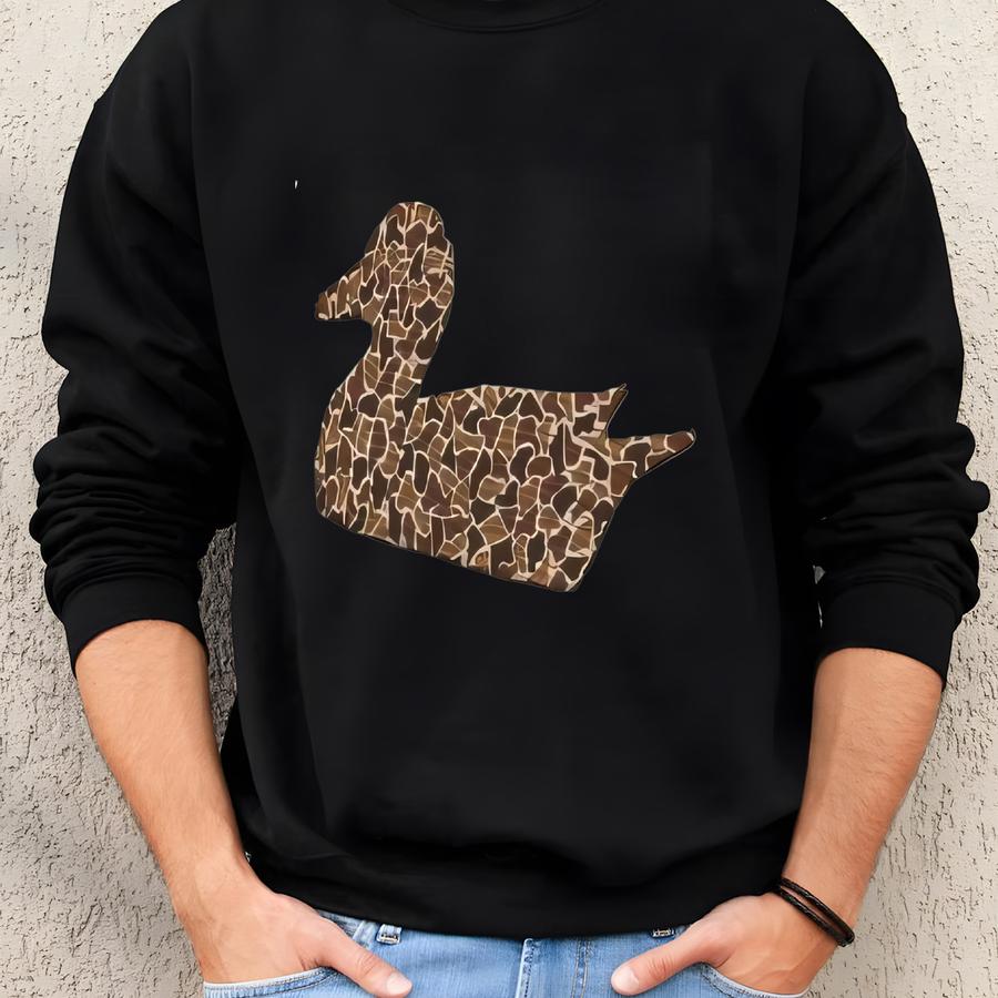 Camo Duck Design Rope Hat: Cotton Blend Cap Sweatshirt