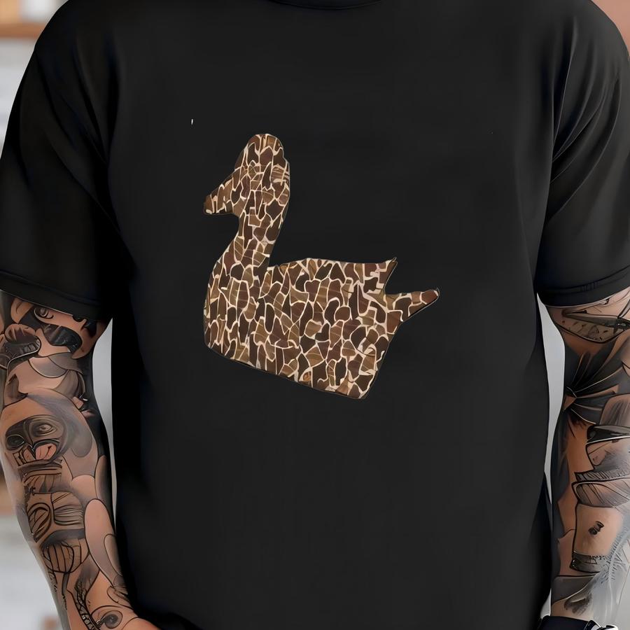 Camo Duck Design Rope Hat: Cotton Blend Cap T-shirt