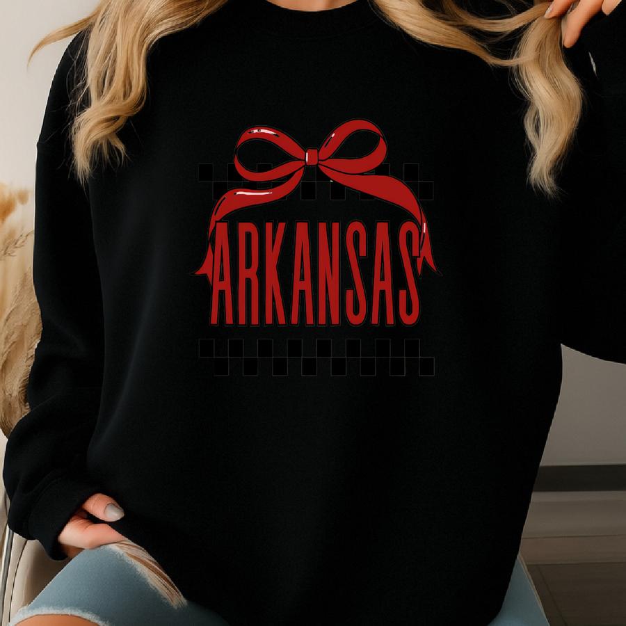 Arkansas Croquett Bow Gildan Sweatshirt Adult And Kids Sweatshirt