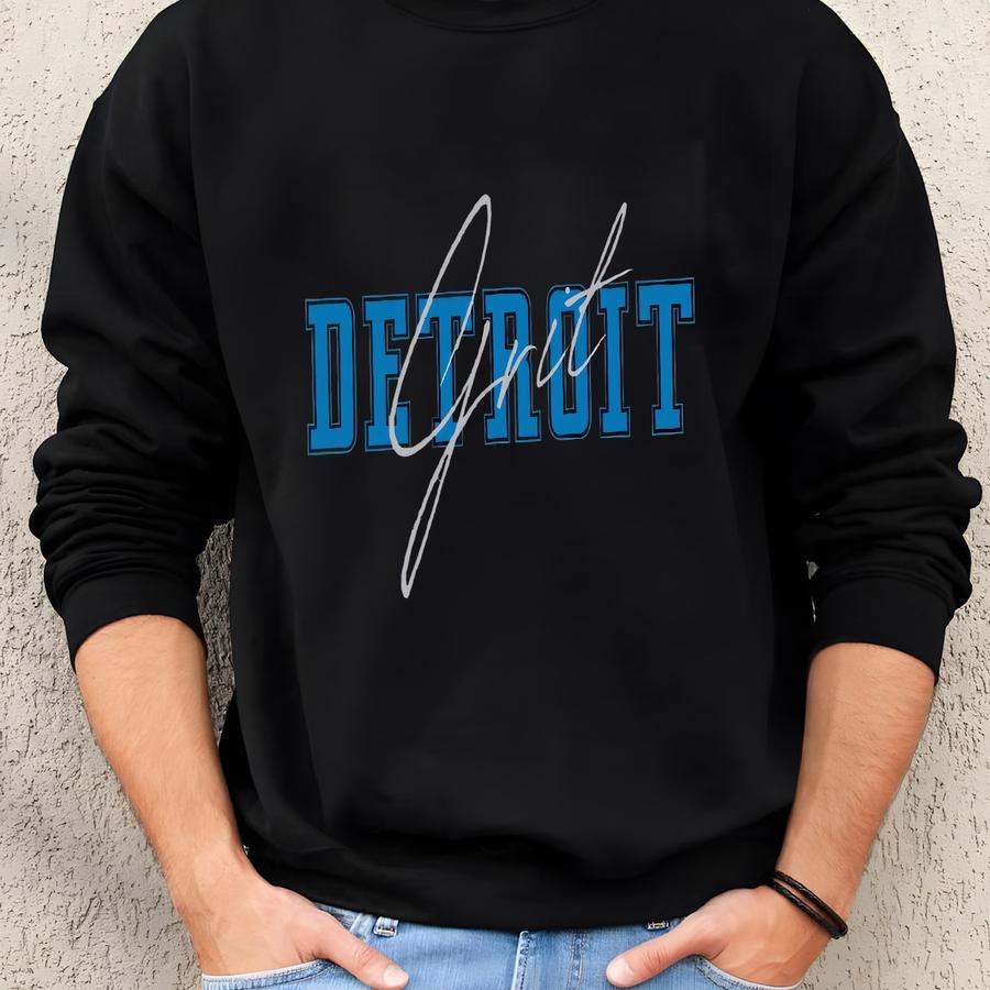 Detroit Grit Football Hoodie: Relaxed Fit Cotton Sweatshirt Sweatshirt Detroit Grit Football Hoodie: Relaxed Fit Cotton Sweatshirt Sweatshirt