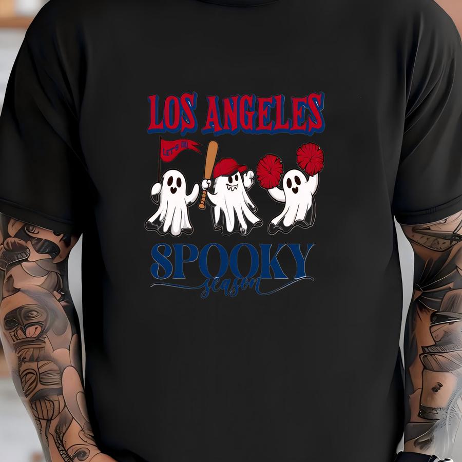 Los Angeles Baseball Red Team Spooky Season Cute Vintage Sweatshirt, Lets Go Los Angeles Baseball Team Retro Hoodie, Baseball Mom Shirt T-shirt